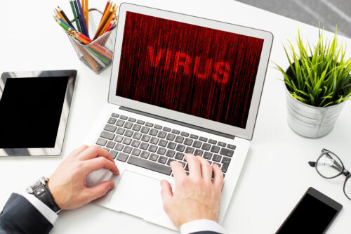 computer displaying virus