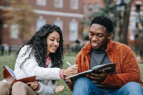 students on campus